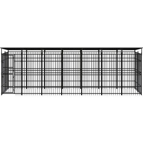 TRUE DEAL Chenil D'extérieur Avec Toit Pour Chiens Acier 12,9 M² 2 TRUE DEAL Chenil D'extérieur Avec Toit Pour Chiens Acier 12,9 M² – Image 2