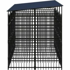 TRUE DEAL Chenil D'extérieur Avec Toit Pour Chiens Acier 7,37 M² -Niche, chenil, enclos et parc pour chien Soldes 2022 57833803 3