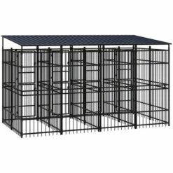 TRUE DEAL Chenil D'extérieur Avec Toit Pour Chiens Acier 7,37 M² -Niche, chenil, enclos et parc pour chien Soldes 2022 57833803 4