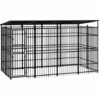 TRUE DEAL Chenil D'extérieur Avec Toit Pour Chiens Acier 7,37 M²