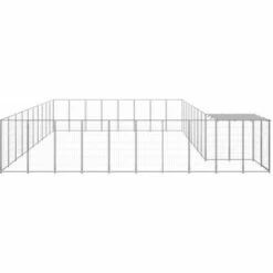 TRUE DEAL Chenil Argenté 25,41 M² Acier -Niche, chenil, enclos et parc pour chien Soldes 2022 57842925 3