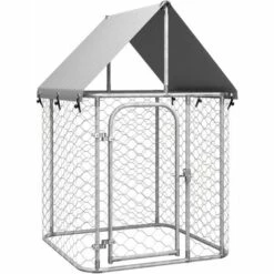 VidaXL Chenil Extérieur Avec Toit 100x100x150 Cm - Argent