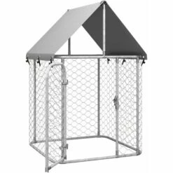 VidaXL Chenil Extérieur Avec Toit 100x100x150 Cm - Argent 8 VidaXL Chenil Extérieur Avec Toit 100x100x150 Cm - Argent -Niche, chenil, enclos et parc pour chien Soldes 2022 57912236 4