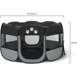 IDMARKET Enclos Pliable Pour Animaux Parc Chien Et Chat 110 X 110 X 64 CM -Niche, chenil, enclos et parc pour chien Soldes 2022 57961304 4