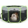 Pecute Parc Pour Chien, Parc Chiot Pliable Solide 100x100x59 Cm, Enclos Chien Grande Taille Avec Fond Etanche Antidérapant Et Sortie De Déchet, Tente Pour Chien Chat Lapin Chiot Intérieur Extérieur