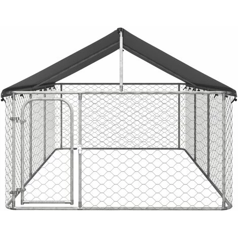 INLIFE Chenil Extérieur Avec Toit Pour Chiens 400x200x150 Cm 2 INLIFE Chenil Extérieur Avec Toit Pour Chiens 400x200x150 Cm – Image 2