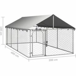 INLIFE Chenil Extérieur Avec Toit Pour Chiens 400x200x150 Cm 9 INLIFE Chenil Extérieur Avec Toit Pour Chiens 400x200x150 Cm -Niche, chenil, enclos et parc pour chien Soldes 2022 58274495 5
