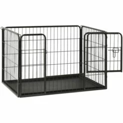 INLIFE Parc Pour Chiots Acier 91,5x59x61 Cm -Niche, chenil, enclos et parc pour chien Soldes 2022 58276171 3