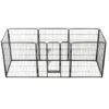 INLIFE Parc Pour Chiens 8 Panneaux Acier 80 X 100 Cm Noir