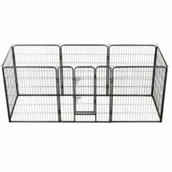 INLIFE Parc Pour Chiens 8 Panneaux Acier 80 X 100 Cm Noir