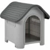 NOVA Case De Chiens Extérieurs Jardin Interne à Platica En PVC Gris / Noir