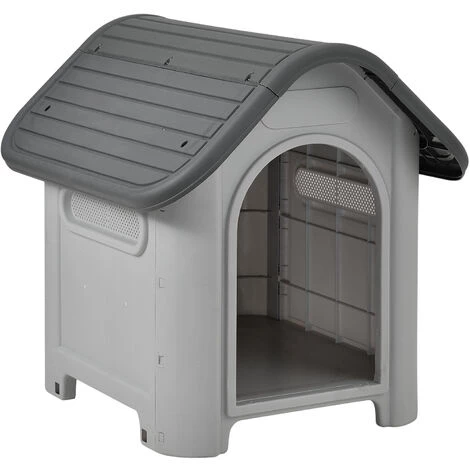 NOVA Case De Chiens Extérieurs Jardin Interne à Platica En PVC Gris / Noir 1 NOVA Case De Chiens Extérieurs Jardin Interne à Platica En PVC Gris / Noir