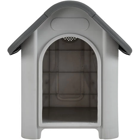 NOVA Case De Chiens Extérieurs Jardin Interne à Platica En PVC Gris / Noir 2 NOVA Case De Chiens Extérieurs Jardin Interne à Platica En PVC Gris / Noir – Image 2