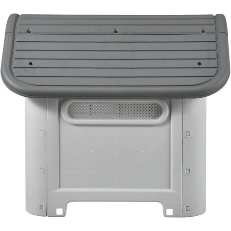 NOVA Case De Chiens Extérieurs Jardin Interne à Platica En PVC Gris / Noir 3 NOVA Case De Chiens Extérieurs Jardin Interne à Platica En PVC Gris / Noir – Image 3