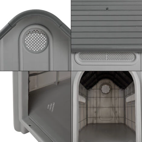 NOVA Case De Chiens Extérieurs Jardin Interne à Platica En PVC Gris / Noir 5 NOVA Case De Chiens Extérieurs Jardin Interne à Platica En PVC Gris / Noir – Image 5