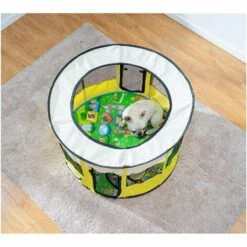 GALOZZOIT Clôture Ronde Intérieure/extérieure Pour Parc Animalier Portable Pliable (Yellow-S) -Niche, chenil, enclos et parc pour chien Soldes 2022 58657725 3