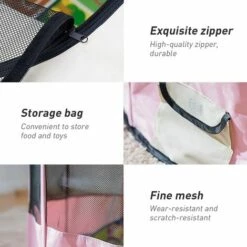 GALOZZOIT Enclos Pliable Parc à Chiots Chien, Chien Pet Playpen Pour Chiens Chats Lapins Et Petits Animaux, Résistant à L'eau Pour L'intérieur Ou L'extérieur (Rose) -Niche, chenil, enclos et parc pour chien Soldes 2022 58657789 3