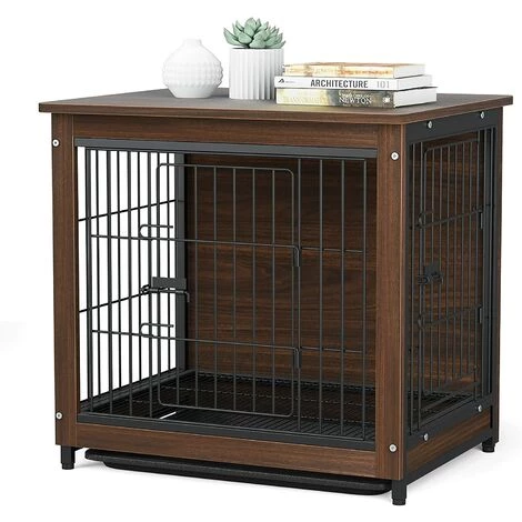 BINGO PAW Cage Pour Chien Intérieur En Bois Cage Chien Meuble 63 X 59 X 51cm 1 BINGO PAW Cage Pour Chien Intérieur En Bois Cage Chien Meuble 63 X 59 X 51cm