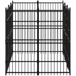 INLIFE Chenil D'extérieur Pour Chiens Acier 5,53 M² - Noir -Niche, chenil, enclos et parc pour chien Soldes 2022 59171843 3
