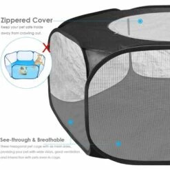 HEGUYEY Parc à Animaux Pliable Parc à Chiots, Parc Enclos Pour Chien Interieur Extérieur Tente Pour Animaux De Compagnie, Imperméable Et Respirant, Pour Chats Lapins Hamsters Chinchillas Hérisson -Niche, chenil, enclos et parc pour chien Soldes 2022 59447832 3
