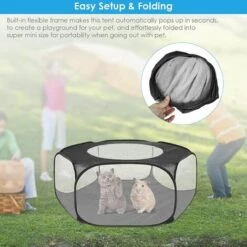 HEGUYEY Parc à Animaux Pliable Parc à Chiots, Parc Enclos Pour Chien Interieur Extérieur Tente Pour Animaux De Compagnie, Imperméable Et Respirant, Pour Chats Lapins Hamsters Chinchillas Hérisson -Niche, chenil, enclos et parc pour chien Soldes 2022 59447832 5