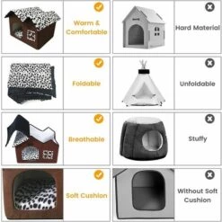 CATHERINE Panier Niche Pour Chien Chat: Maison Cabane Interieur Avec Coussin Chats - Lit Tissu Tipi Pour Petit Chiens & Lapin Intérieur - Doux Confortable Petite Abri Paniers Grotte Fermé Avec Coussins | Repéré 8 CATHERINE Panier Niche Pour Chien Chat: Maison Cabane Interieur Avec Coussin Chats - Lit Tissu Tipi Pour Petit Chiens & Lapin Intérieur - Doux Confortable Petite Abri Paniers Grotte Fermé Avec Coussins | Repéré -Niche, chenil, enclos et parc pour chien Soldes 2022 59463309 4