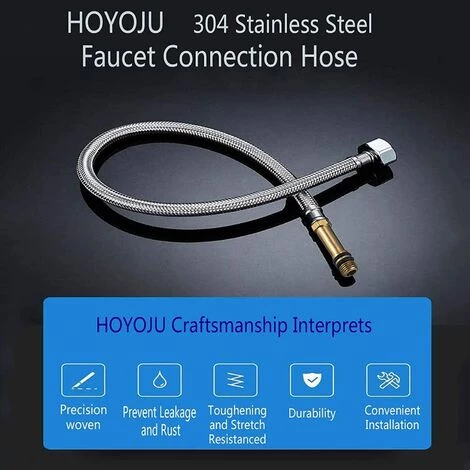 CATHERINE 2pcs Tuyau De Raccordement Flexible,Flexible Robinet,Tuyaux De Raccordement Flexibles,60cm 2 CATHERINE 2pcs Tuyau De Raccordement Flexible,Flexible Robinet,Tuyaux De Raccordement Flexibles,60cm – Image 2