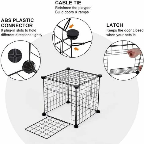 IRISFR Enclos Pour Lapin Intérieur, Parc Pour Chiens Animal De Compagnie En Métal Enclos En Treillis Avec Porte DIY Réglable, Pour Extérieur Chaton Hamster Cobayes 11 Panneaux,Lilaris 2 IRISFR Enclos Pour Lapin Intérieur, Parc Pour Chiens Animal De Compagnie En Métal Enclos En Treillis Avec Porte DIY Réglable, Pour Extérieur Chaton Hamster Cobayes 11 Panneaux,Lilaris – Image 2