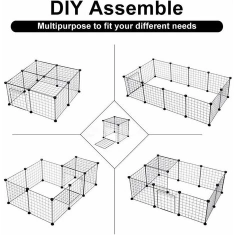 IRISFR Enclos Pour Lapin Intérieur, Parc Pour Chiens Animal De Compagnie En Métal Enclos En Treillis Avec Porte DIY Réglable, Pour Extérieur Chaton Hamster Cobayes 11 Panneaux,Lilaris 4 IRISFR Enclos Pour Lapin Intérieur, Parc Pour Chiens Animal De Compagnie En Métal Enclos En Treillis Avec Porte DIY Réglable, Pour Extérieur Chaton Hamster Cobayes 11 Panneaux,Lilaris – Image 4