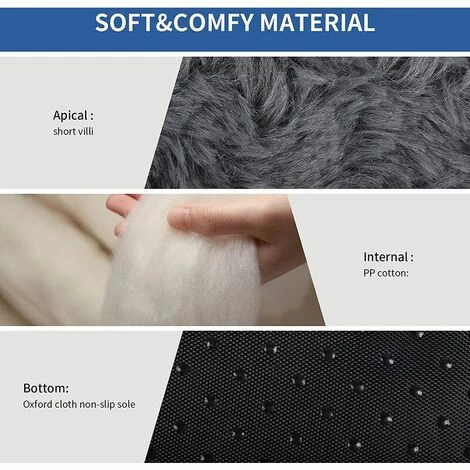 IRISFR Lit Pour Chien Coussin De Couchage En Peluche Court Coussin Pour Animaux De Compagnie En Velours Rose Avec Fond Antidérapant (L, Dark Grey),Lilaris 3 IRISFR Lit Pour Chien Coussin De Couchage En Peluche Court Coussin Pour Animaux De Compagnie En Velours Rose Avec Fond Antidérapant (L, Dark Grey),Lilaris – Image 3