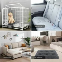 IRISFR Lit Pour Chien Coussin De Couchage En Peluche Court Coussin Pour Animaux De Compagnie En Velours Rose Avec Fond Antidérapant (L, Dark Grey),Lilaris 8 IRISFR Lit Pour Chien Coussin De Couchage En Peluche Court Coussin Pour Animaux De Compagnie En Velours Rose Avec Fond Antidérapant (L, Dark Grey),Lilaris -Niche, chenil, enclos et parc pour chien Soldes 2022 59804405 4