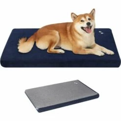 IRISFR Coussin Pour Chien Mignon , Coussin Pour Animaux De Compagnie Double Face Détachable, Facile à Nettoyer, Peut être Nettoyé, Taille 61X91 Cm, Bleu,Lilaris