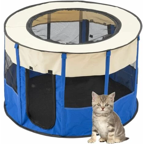 IRISFR Cl?ture Ronde Intérieure/extérieure Pour Parc Animalier Portable Pliable (Blue-s)73 X 73 X 43cm,Lilaris 1 IRISFR Cl?ture Ronde Intérieure/extérieure Pour Parc Animalier Portable Pliable (Blue-s)73 X 73 X 43cm,Lilaris