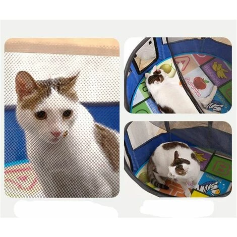 IRISFR Cl?ture Ronde Intérieure/extérieure Pour Parc Animalier Portable Pliable (Blue-s)73 X 73 X 43cm,Lilaris 4 IRISFR Cl?ture Ronde Intérieure/extérieure Pour Parc Animalier Portable Pliable (Blue-s)73 X 73 X 43cm,Lilaris – Image 4