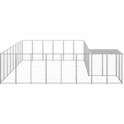 INLIFE Chenil Argenté 15,73 M² Acier -Niche, chenil, enclos et parc pour chien Soldes 2022 59848695 3