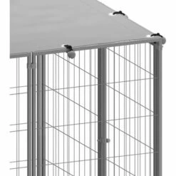 INLIFE Chenil Argenté 15,73 M² Acier -Niche, chenil, enclos et parc pour chien Soldes 2022 59848711 5