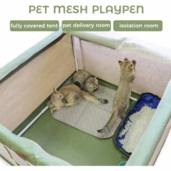 LIFCAUSAL Chenil De Tente De Maille Pliable De Parc Pour Animaux De Compagnie Avec Sac De Transport Pour Chatons Chats Chiots Chiens -Niche, chenil, enclos et parc pour chien Soldes 2022 59950137 4