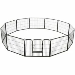 NOVA Boîte De Chien Avec 12 Panneaux En Acier 80x60 Cm Avec Fermeture De Sécurité Noire -Niche, chenil, enclos et parc pour chien Soldes 2022 59980752 5