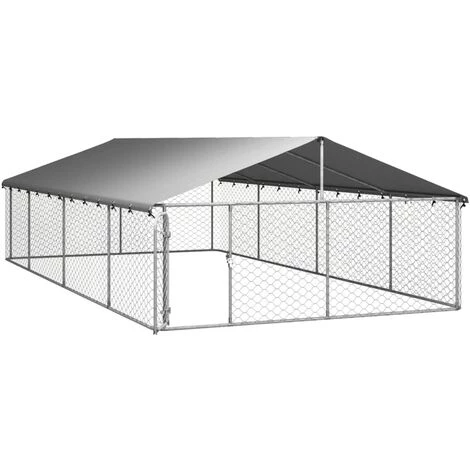 GROSMONDE 600 X 300 X 150 Cm Chenil Extérieur Avec Toit Pour Chiens Cage Pour Chiots 3 GROSMONDE 600 X 300 X 150 Cm Chenil Extérieur Avec Toit Pour Chiens Cage Pour Chiots – Image 3