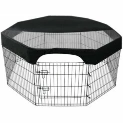LIFCAUSAL Couverture De Parc Pour Animaux De Compagnie De 24 Pouces 8 Panneaux Couverture En Maille De Clôture Pour Animaux De Compagnie Octogonale Parc Pour Chien Protection Solaire Pare-soleil Couverture De Parc Pour Chien Imperméable à L'eau