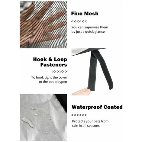 LIFCAUSAL Couverture De Parc Pour Animaux De Compagnie De 24 Pouces 8 Panneaux Couverture En Maille De Clôture Pour Animaux De Compagnie Octogonale Parc Pour Chien Protection Solaire Pare-soleil Couverture De Parc Pour Chien Imperméable à L'eau 3 LIFCAUSAL Couverture De Parc Pour Animaux De Compagnie De 24 Pouces 8 Panneaux Couverture En Maille De Clôture Pour Animaux De Compagnie Octogonale Parc Pour Chien Protection Solaire Pare-soleil Couverture De Parc Pour Chien Imperméable à L'eau – Image 3