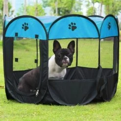 STARLIGHT Parc Pour Chien Portable Pliable En Tissu Oxford Résistant Aux Rayures, Enclos Pliable Pour Animal Domestique, Chien, Chat, Chiot Avec 8 Panneaux De Maille Respirante Et Fermeture à Glissière,STAR.L -Niche, chenil, enclos et parc pour chien Soldes 2022 60064492 4