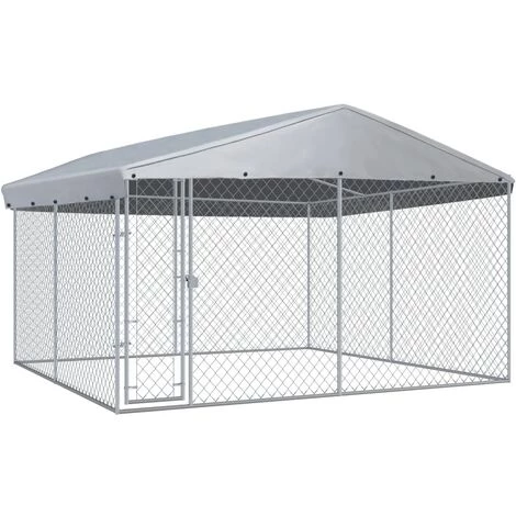 GROSMONDE 382 X 382 X 225 Cm Chenil D'Extérieur Avec/sans Toit Pour Chiens Enclos Cage 1 GROSMONDE 382 X 382 X 225 Cm Chenil D'Extérieur Avec/sans Toit Pour Chiens Enclos Cage