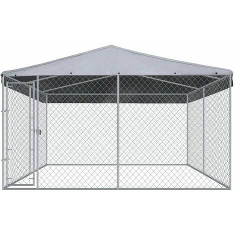 GROSMONDE 382 X 382 X 225 Cm Chenil D'Extérieur Avec/sans Toit Pour Chiens Enclos Cage 3 GROSMONDE 382 X 382 X 225 Cm Chenil D'Extérieur Avec/sans Toit Pour Chiens Enclos Cage – Image 3