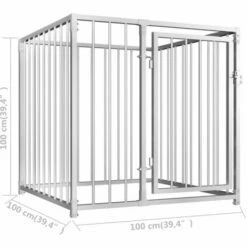 JN.SONGS Chenil D'Extérieur Pour Chiens Enclos Pour Animaux Châssis En Acier Porte Verrouillable - 100 X 100 X 100 Cm -Niche, chenil, enclos et parc pour chien Soldes 2022 60579236 3