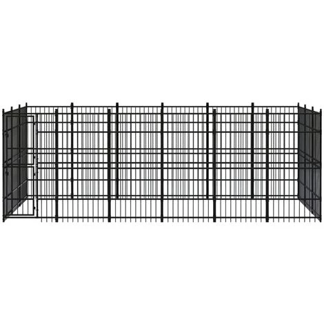 INLIFE Chenil D'extérieur Pour Chiens Acier 16,59 M² 2 INLIFE Chenil D'extérieur Pour Chiens Acier 16,59 M² – Image 2