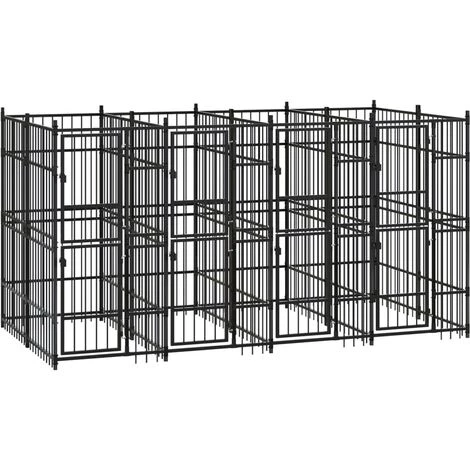 INLIFE Chenil D'extérieur Pour Chiens Acier 7,37 M² 1 INLIFE Chenil D'extérieur Pour Chiens Acier 7,37 M²