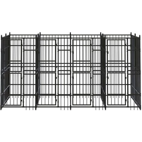 INLIFE Chenil D'extérieur Pour Chiens Acier 7,37 M² 2 INLIFE Chenil D'extérieur Pour Chiens Acier 7,37 M² – Image 2