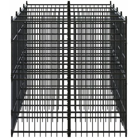 INLIFE Chenil D'extérieur Pour Chiens Acier 7,37 M² 3 INLIFE Chenil D'extérieur Pour Chiens Acier 7,37 M² – Image 3