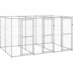 INLIFE Chenil Extérieur Acier Galvanisé 7,26 M²